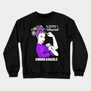 Alzheimers Warrior Unbreakable Crewneck Sweatshirt